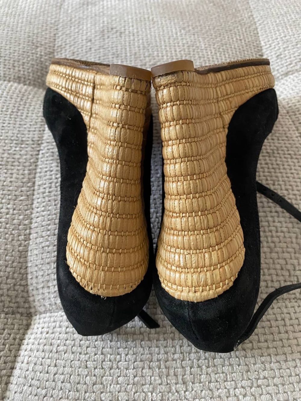 Gucci Black Suede Horsebit Wedge Espadrille Platform Sandals - Picture 9 of 16